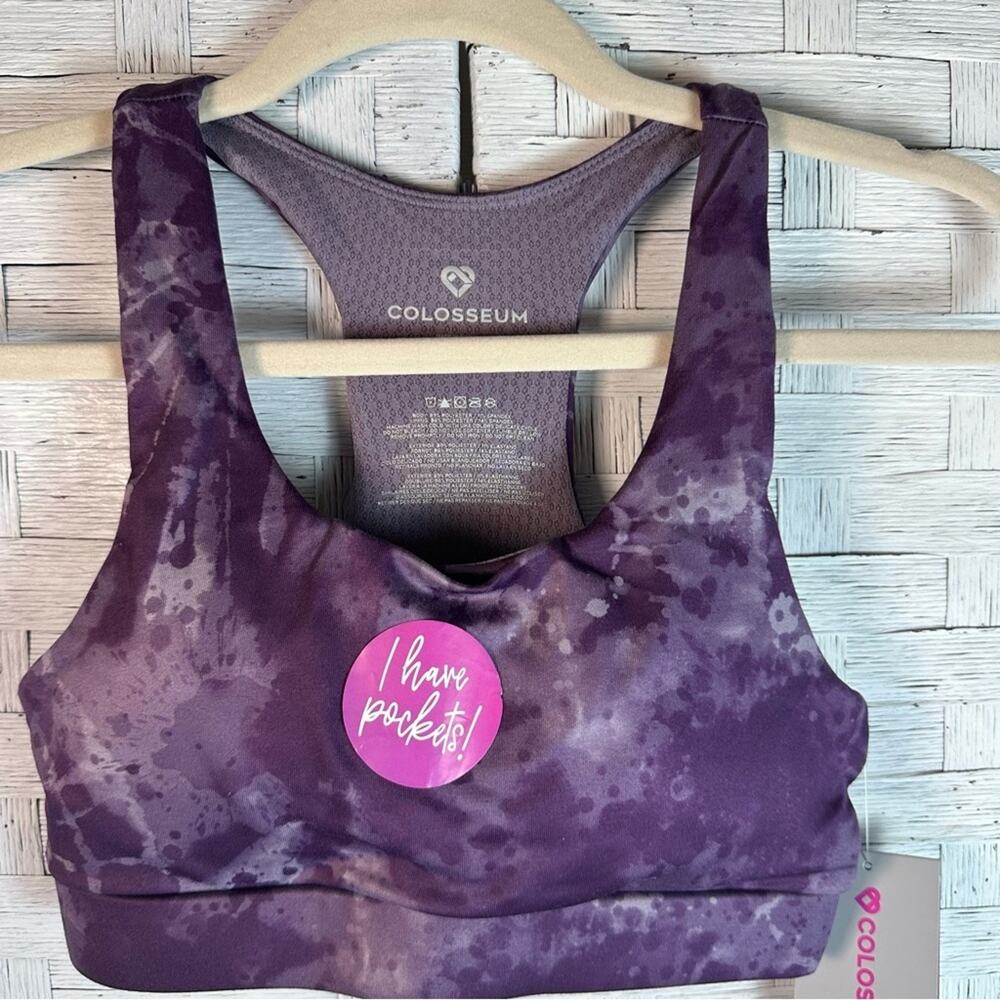 Colosseum sports bra razorback front & back pocket athletic wear‎ athleisure
